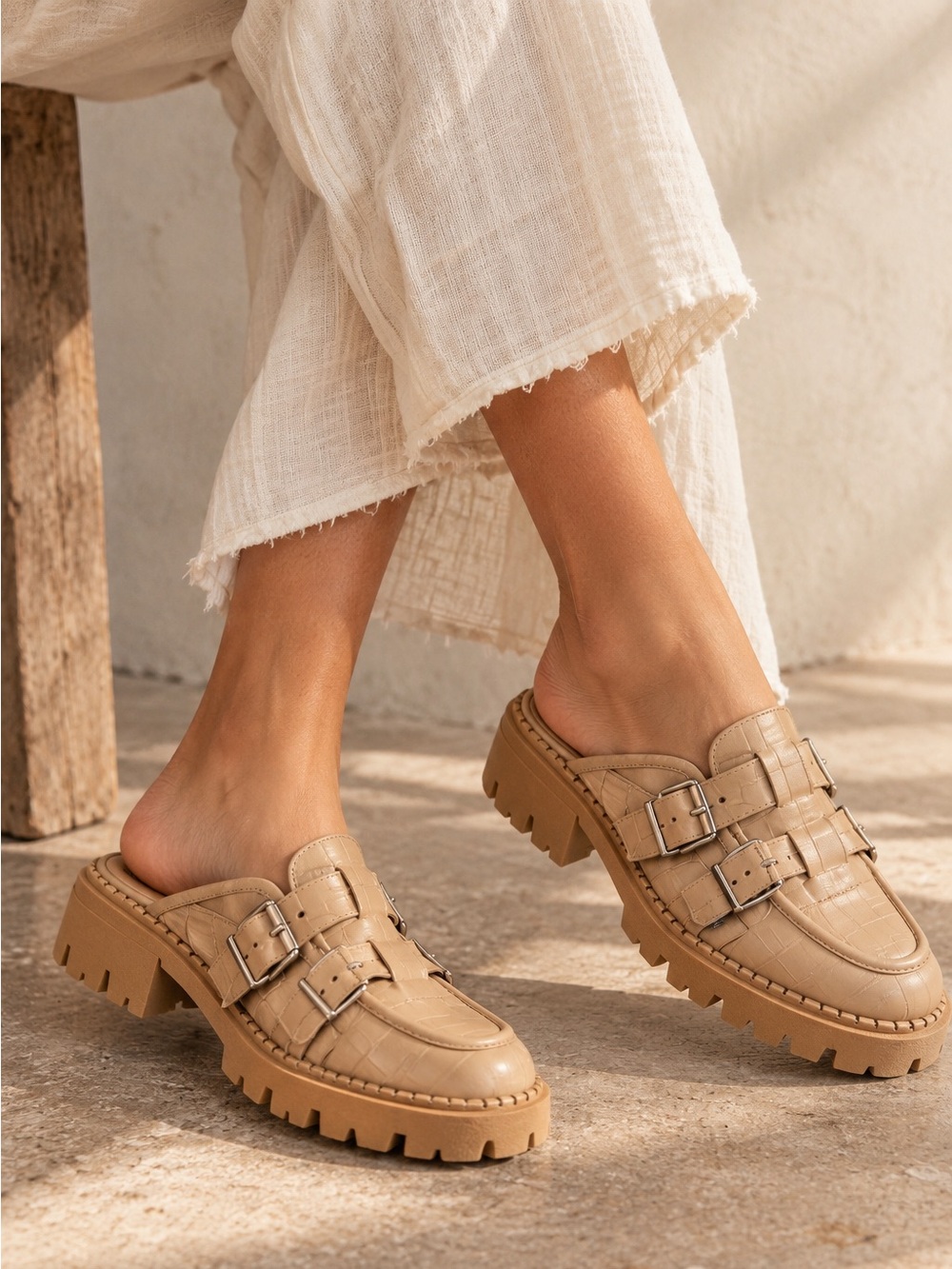 FREE PEOPLE Buckle Lyra Lug Mules